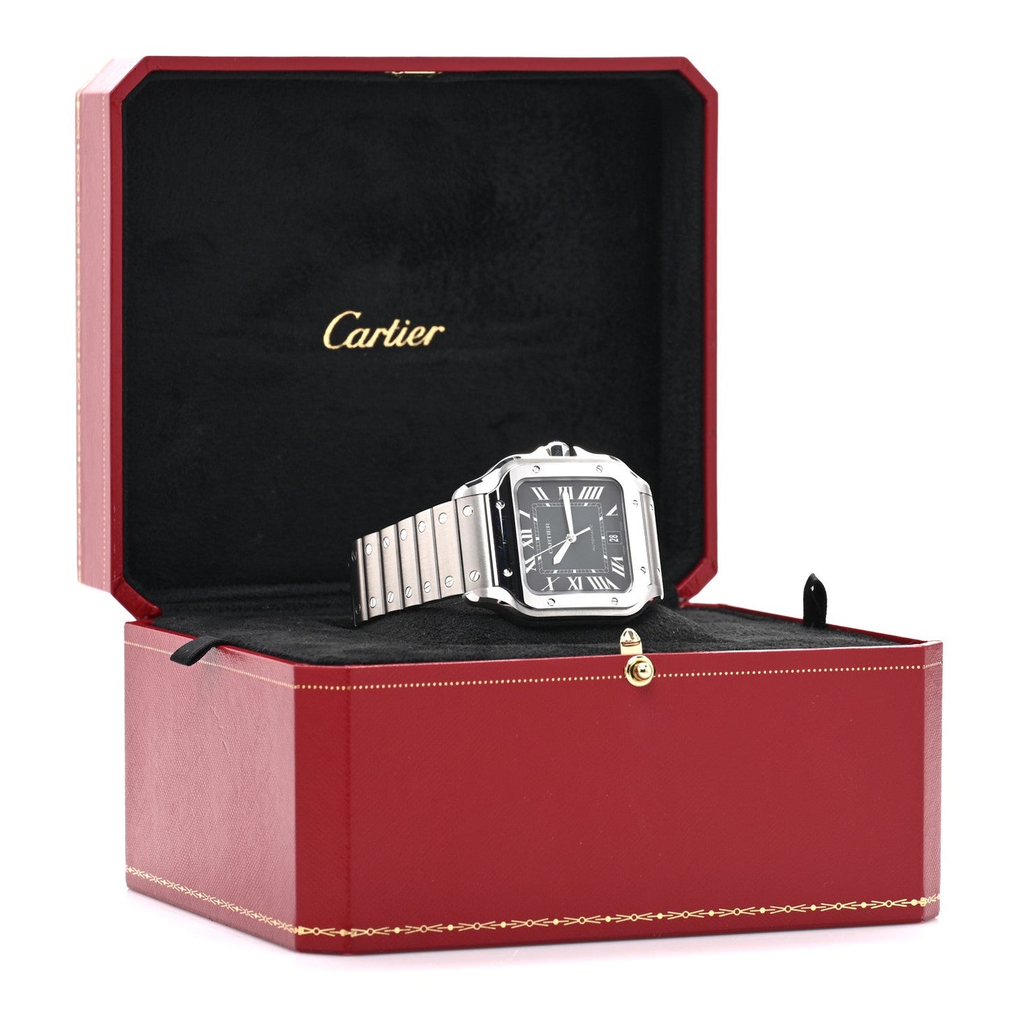 Stainless Steel 39.8mm Santos De Cartier Automatic Watch Green