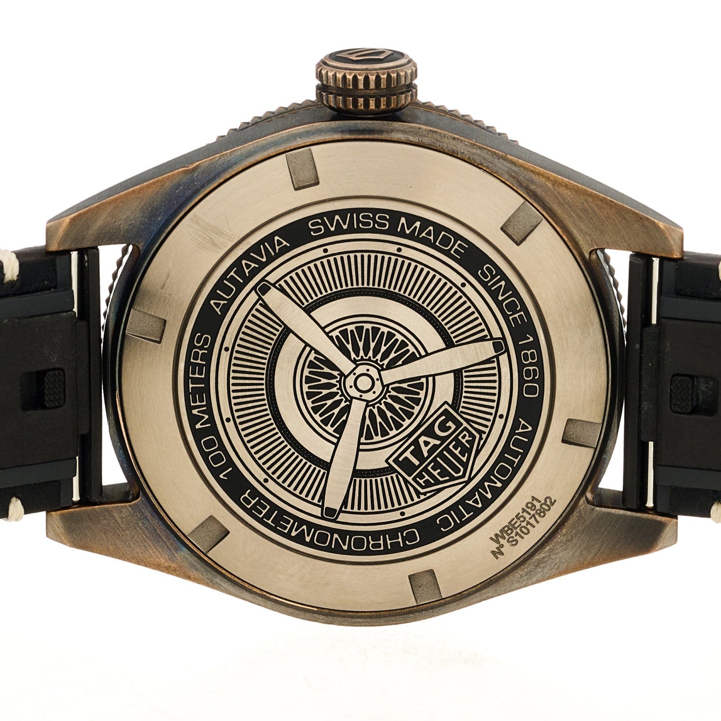 Bronze Calfskin 41mm Autavia Automatic Watch Brown WBE5191