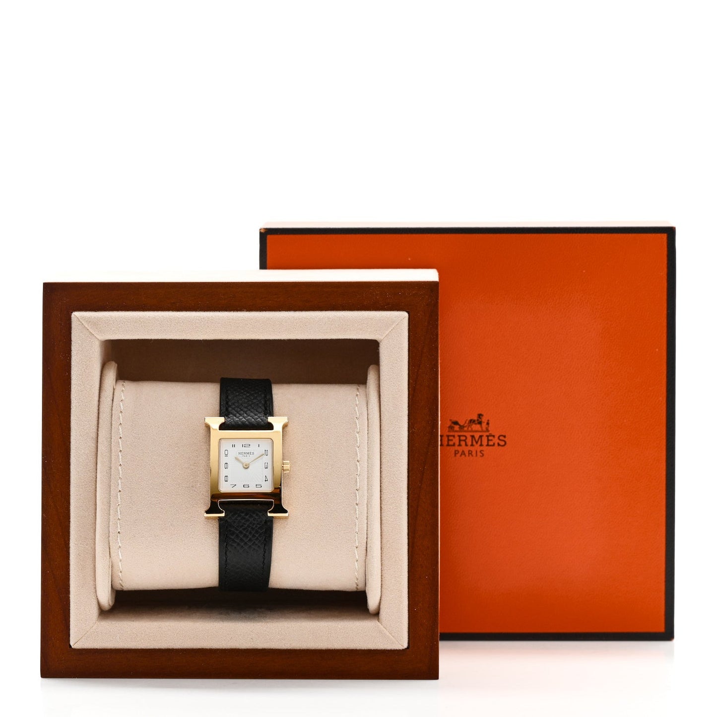 Stainless Steel Epsom 21mm Heure H Hour Quartz Watch Noir