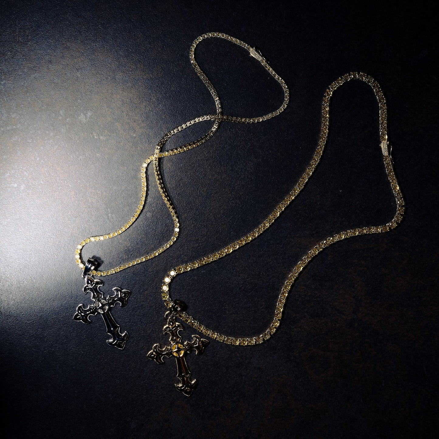 GLD X Bloody Osiris Iced Canary 5mm Diamond Tennis Chain in Yellow Gold Vermeil