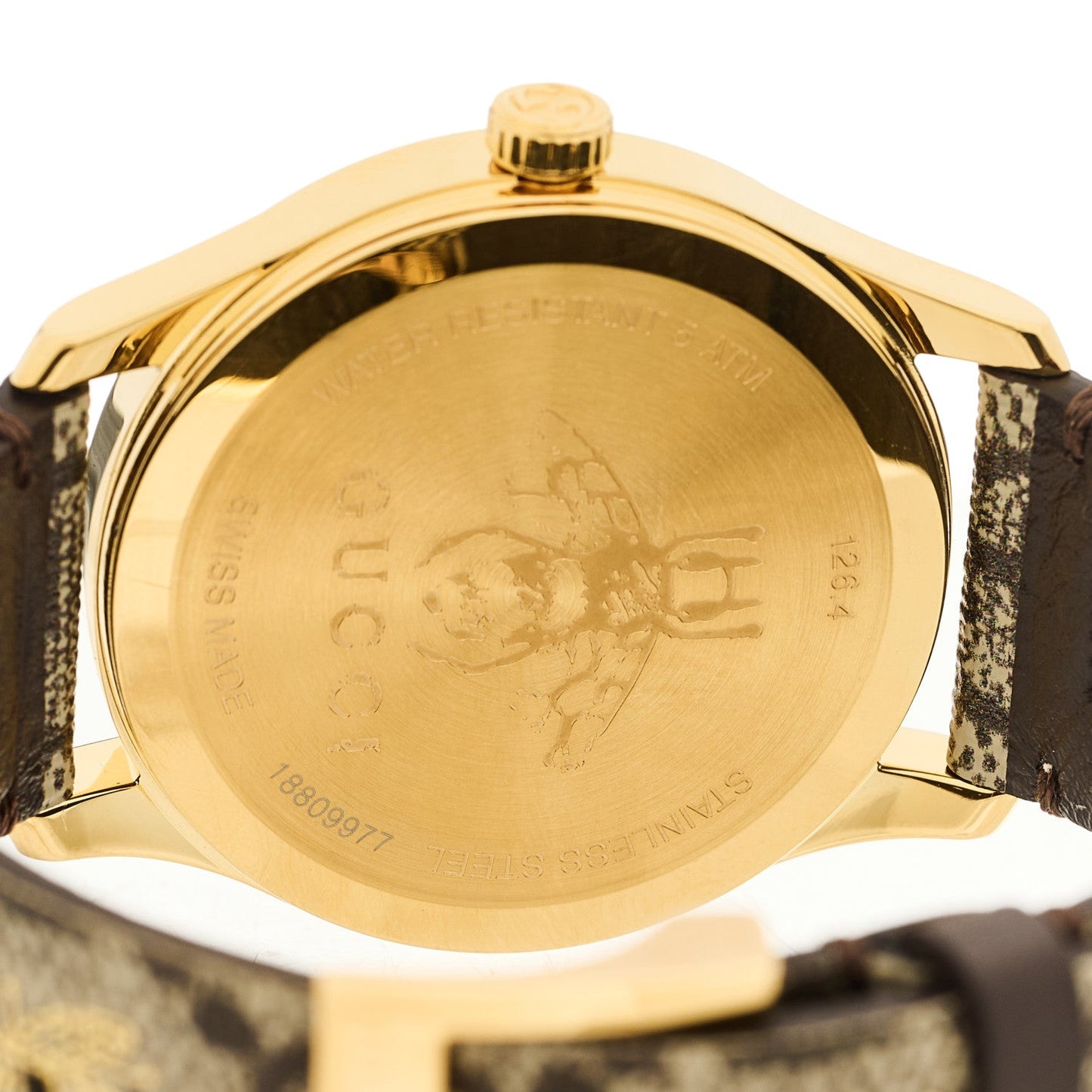 Stainless Steel Canvas 38mm G-Timeless GG Supreme Bee Quartz Watch Brown