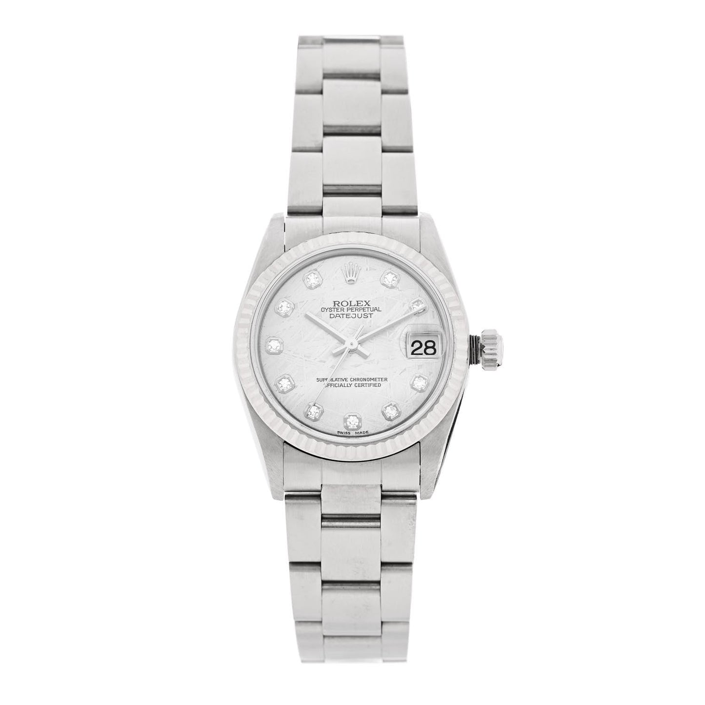 Stainless Steel 18K White Gold Diamond Meteorite 31mm Oyster Perpetual Datejust Watch 78274