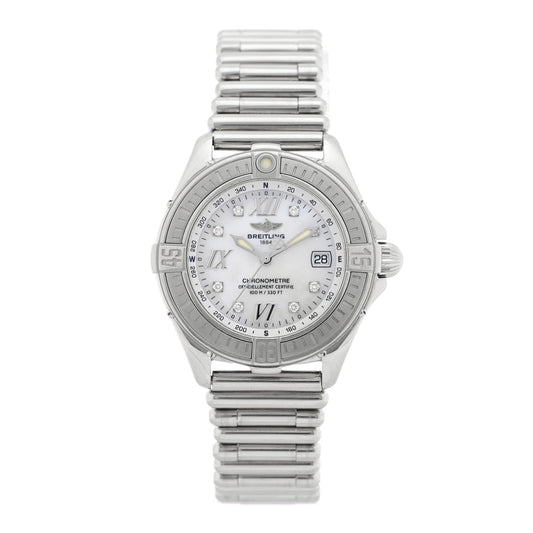 Stainless Steel Diamond Mother of Pearl 32mm Lady Cockpit Quartz Watch A71365