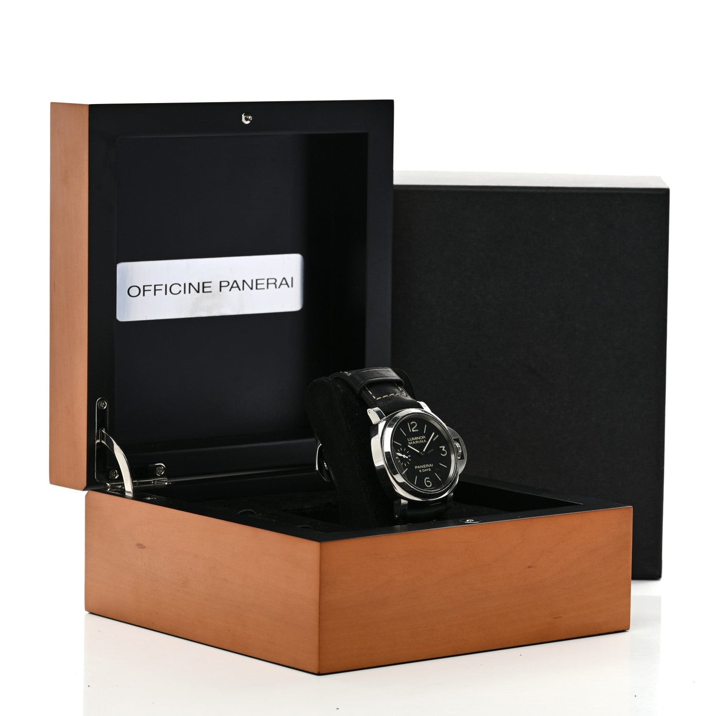 Stainless Steel Calfskin 44mm Luminor Marina Manual Winding Watch Black PAM00510