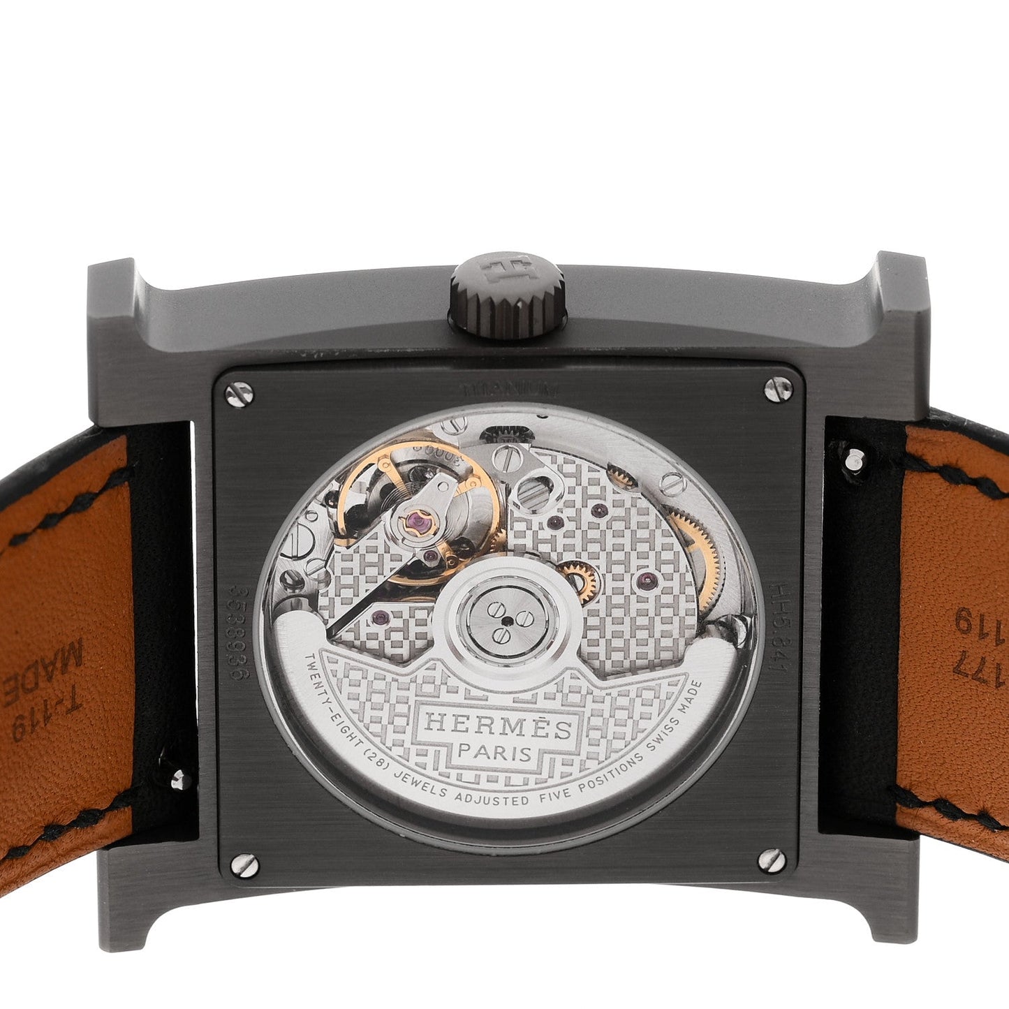 Titanium Barenia 30mm Heure H Hour Quartz Watch Noir