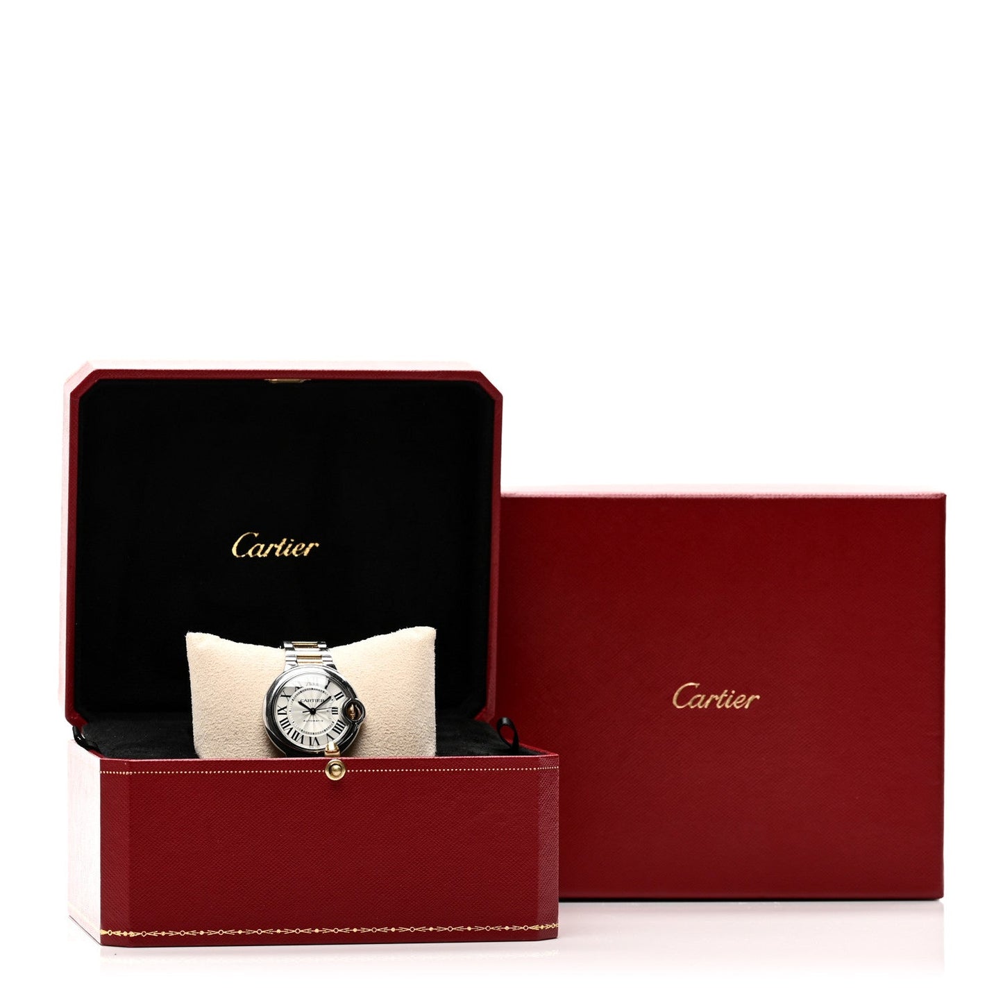 Stainless Steel 18K Yellow Gold 33mm Ballon Bleu De Cartier Automatic Watch