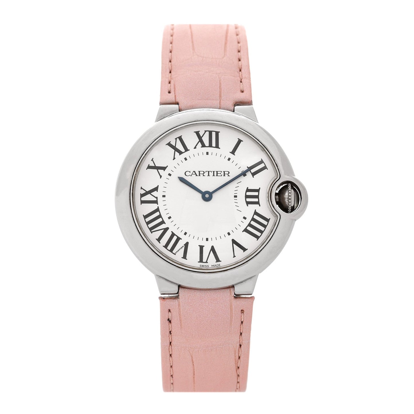 Stainless Steel Alligator 36mm Ballon Bleu De Cartier Quartz Watch