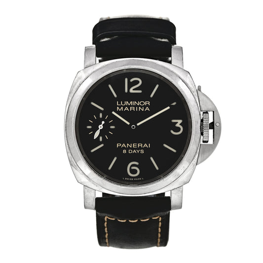 Stainless Steel Calfskin 44mm Luminor Marina Manual Winding Watch Black PAM00510