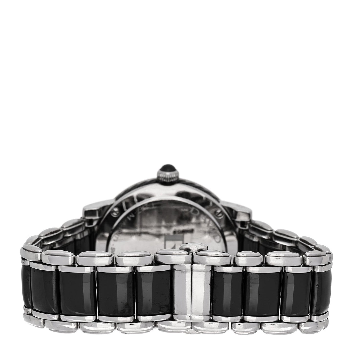 Stainless Steel Ceramic Diamond Bezel 38mm Classic Quartz Watch Black