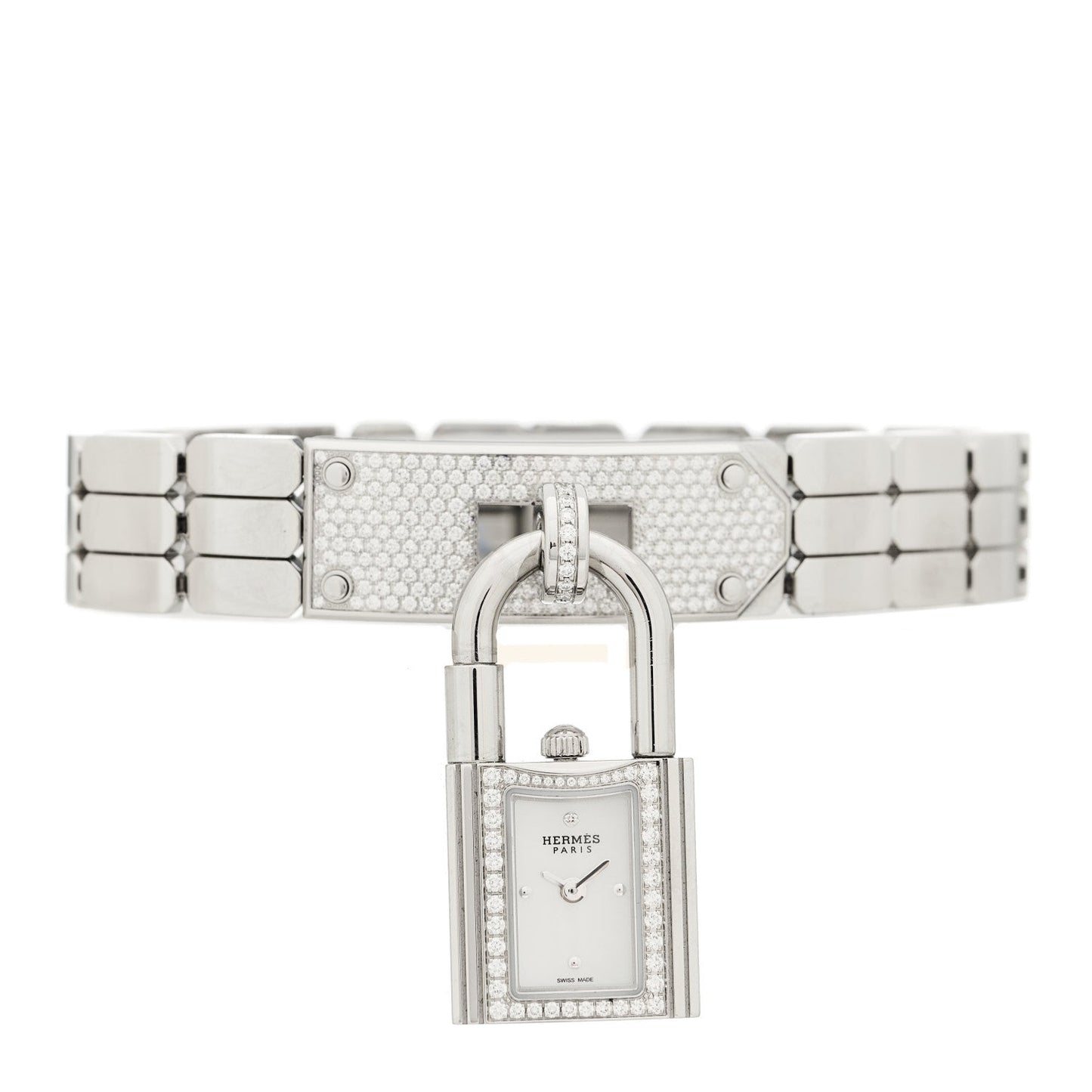 Stainless Steel Diamond Pave 16mm Kelly Quartz Watch