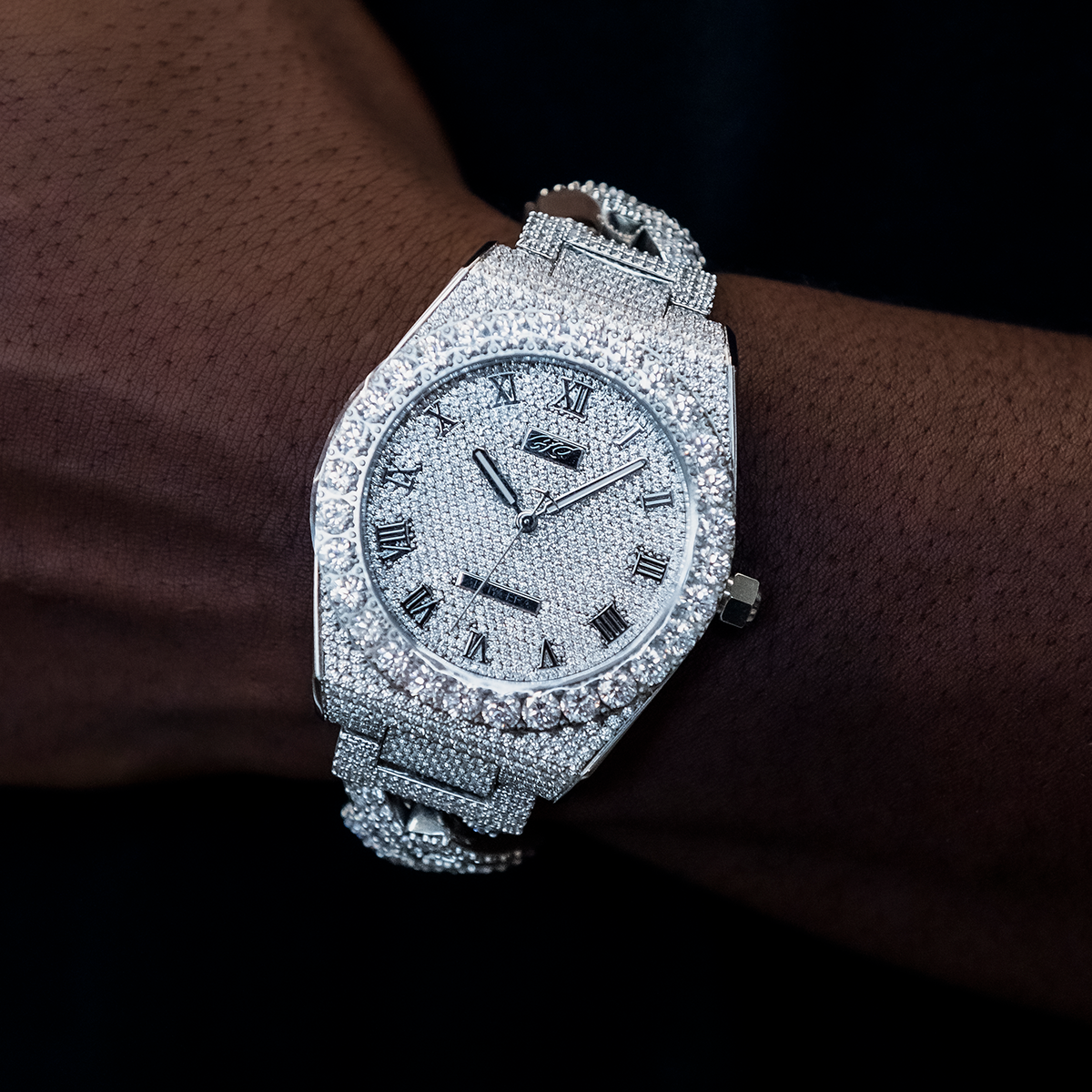 42MM Fully Iced Alpha Era? w/Diamond Prong Link Band