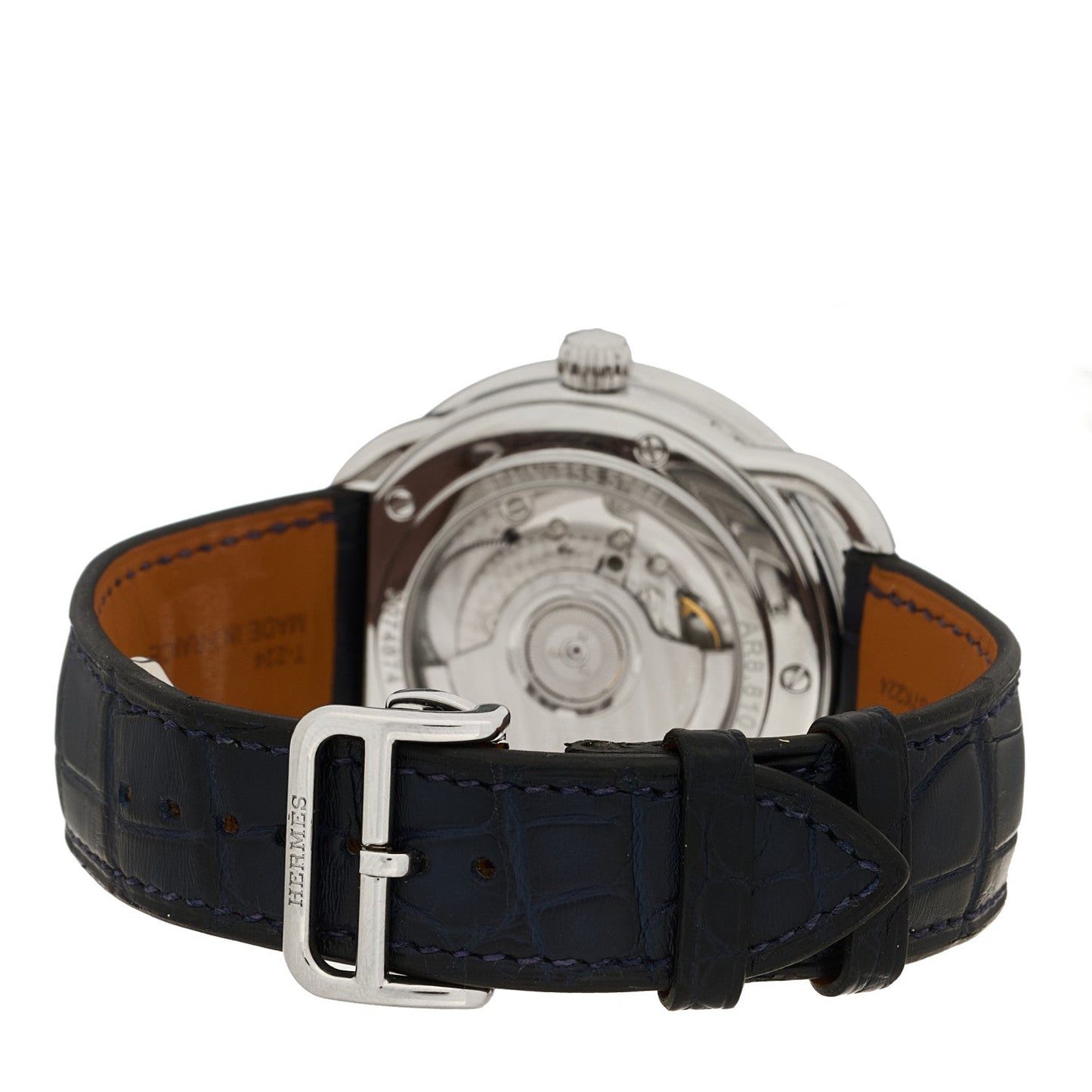 Stainless Steel Alligator 43mm Arceau Grande Lune Automatic Watch Bleu Abysse