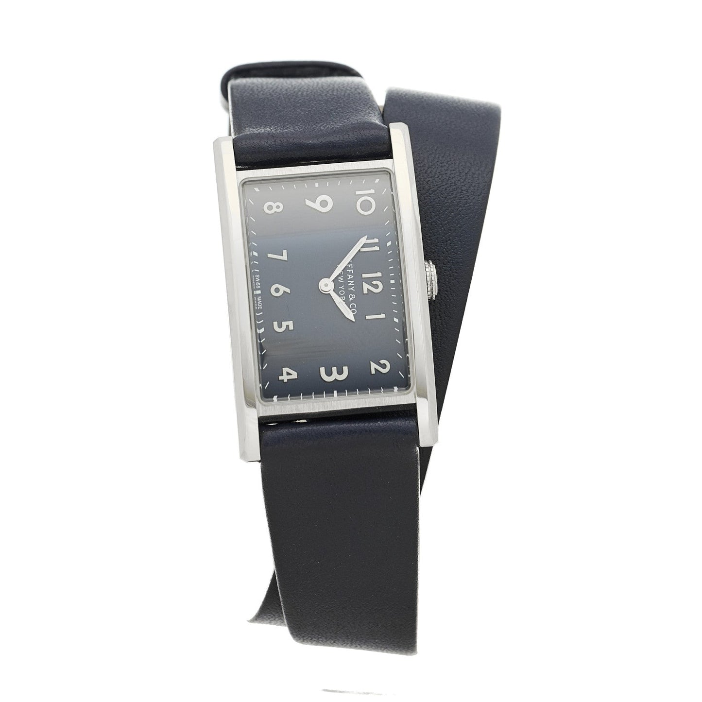 Stainless Steel Calfskin 22mm East West Quartz Watch Blue