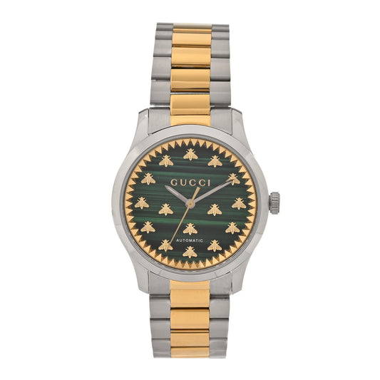 Stainless Steel Malachite 38mm G-Timeless Two Tone Bee Automatic Watch