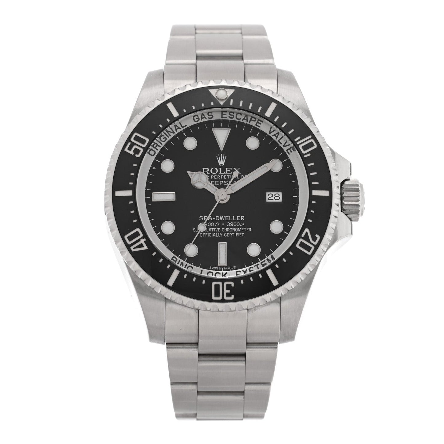 Stainless Steel 44mm Oyster Perpetual Date Sea-Dweller Deepsea Watch Black 116660