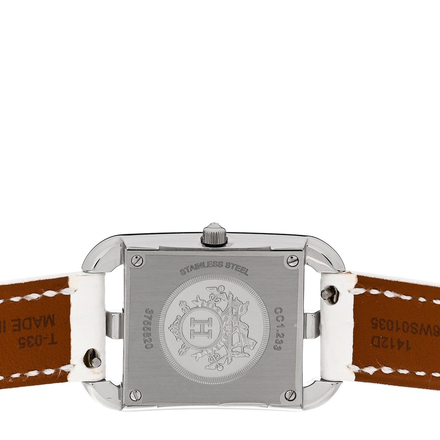 Stainless Steel Alligator Diamond Pink Sapphire Mother of Pearl 23mm Cape Cod Quartz Watch Blanc