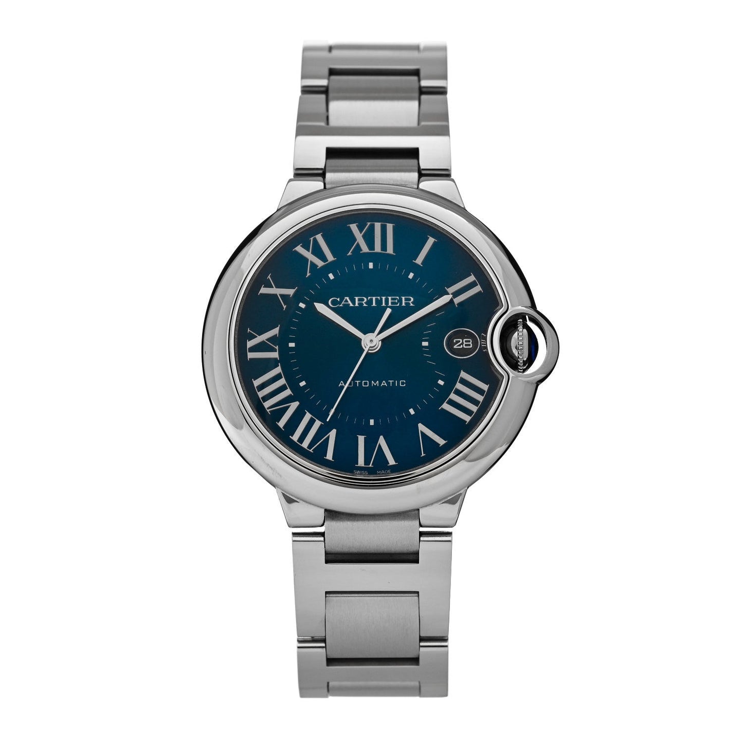 Stainless Steel 40mm Ballon Bleu De Cartier Automatic Watch Blue