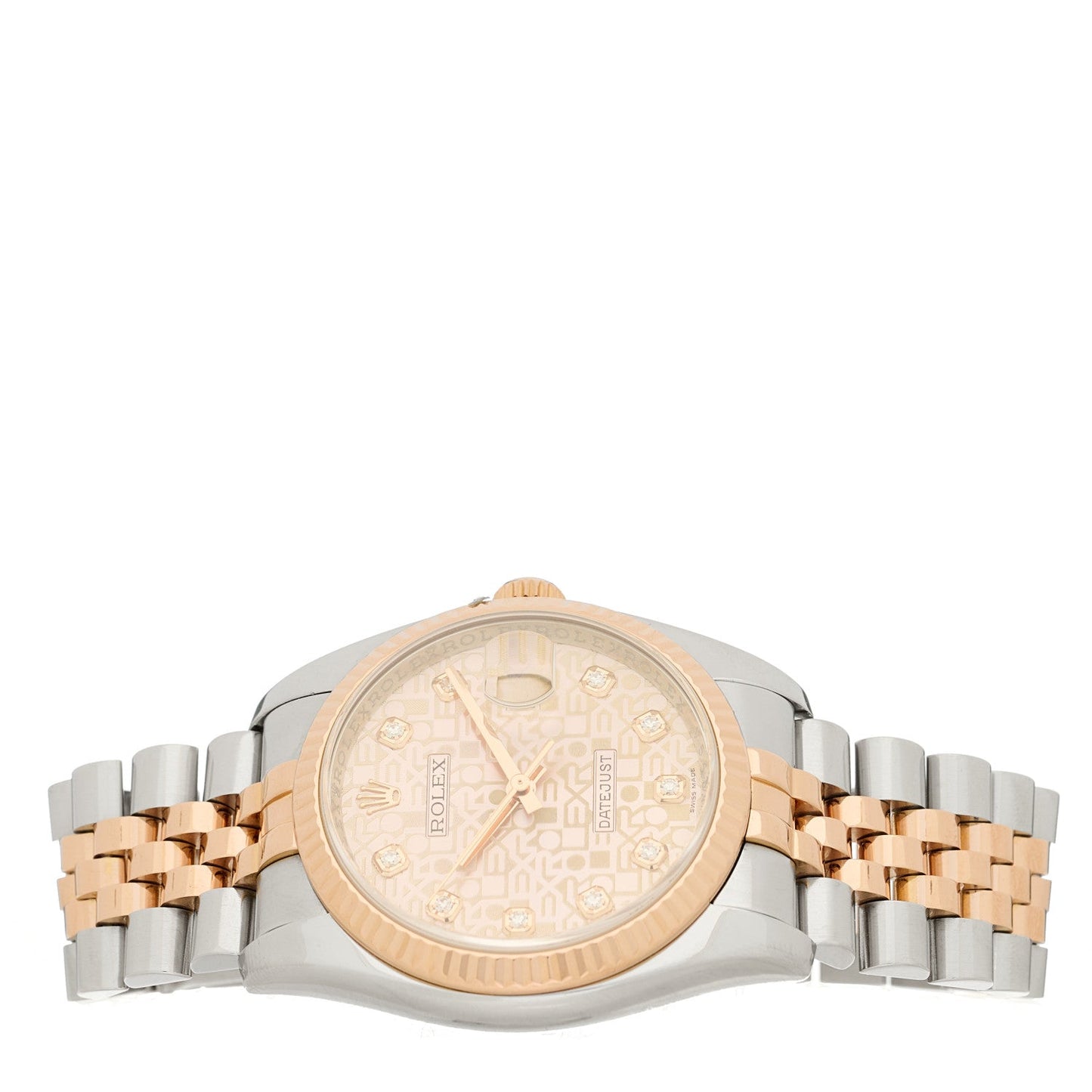 Stainless Steel 18K Everose Gold Diamond 36mm Oyster Perpetual Datejust Watch Pink Jubilee 116231
