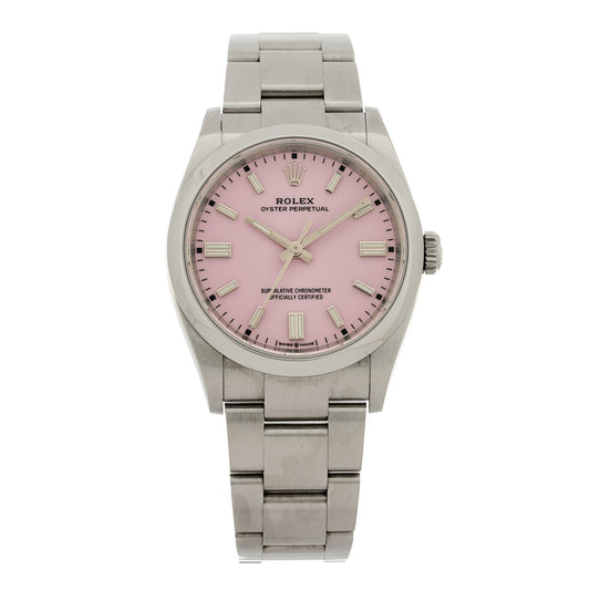 Stainless Steel 36mm Oyster Perpetual Watch Candy Pink 126000