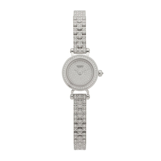 18K White Gold Diamond Pave 16mm Faubourg Quartz Watch