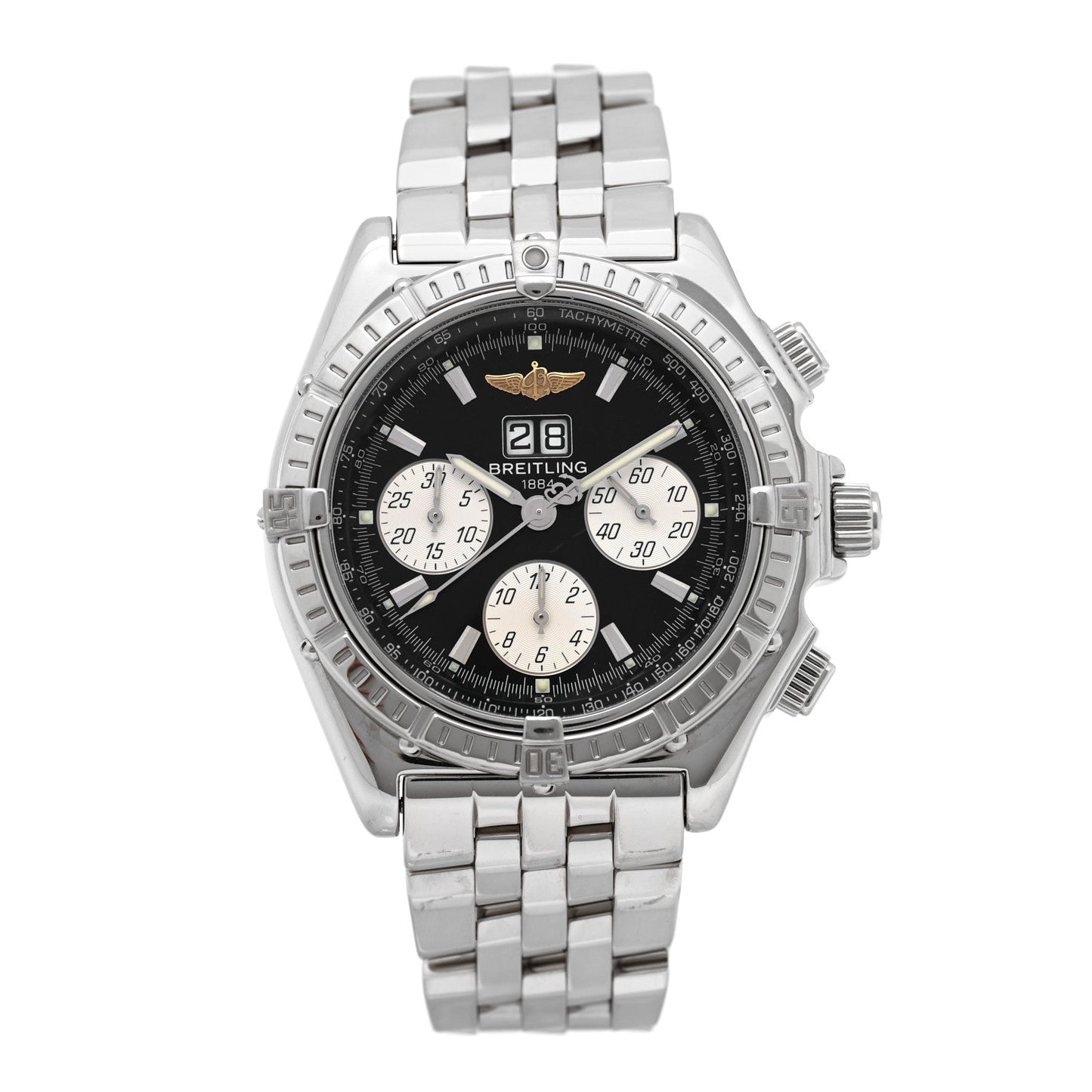 Stainless Steel 44mm Crosswind Automatic Watch Black A44355
