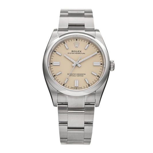Stainless Steel 36mm Oyster Perpetual Watch Beige 126000