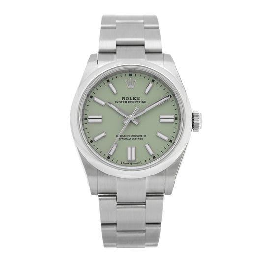 Stainless Steel 41mm Oyster Perpetual Watch Pistachio 134300