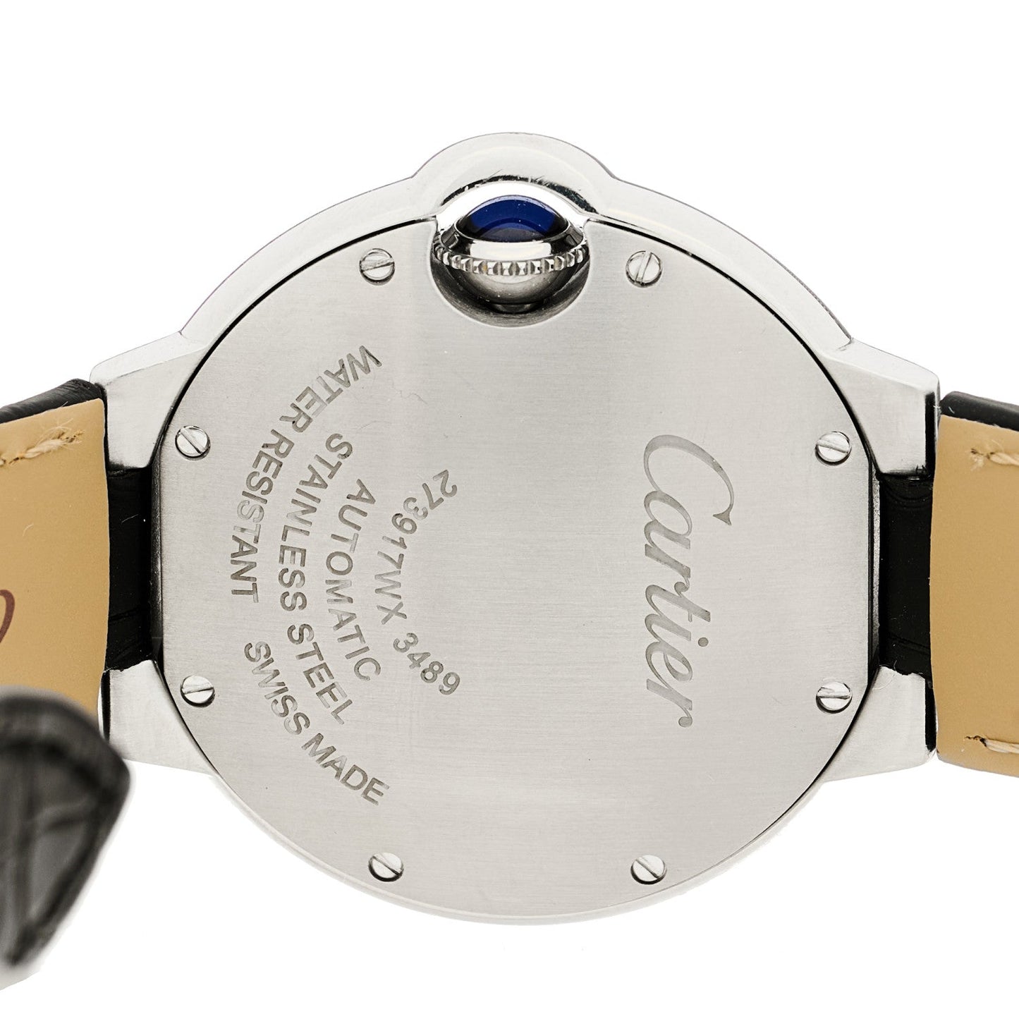 Stainless Steel Alligator 33mm Ballon Bleu De Cartier Automatic Watch