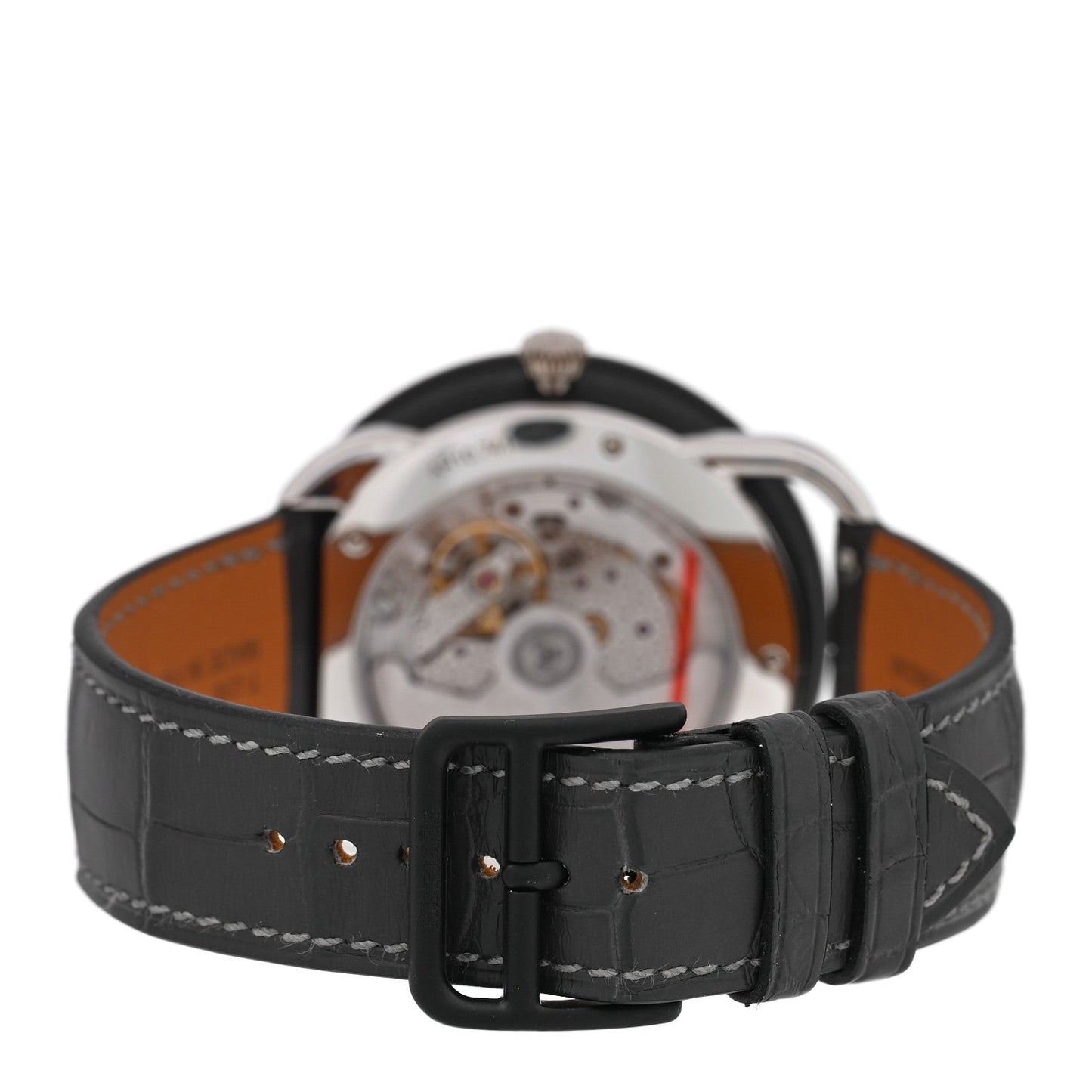 Platinum Titanium Alligator 43mm Arceau Le Temps Voyageur Automatic Watch Noir