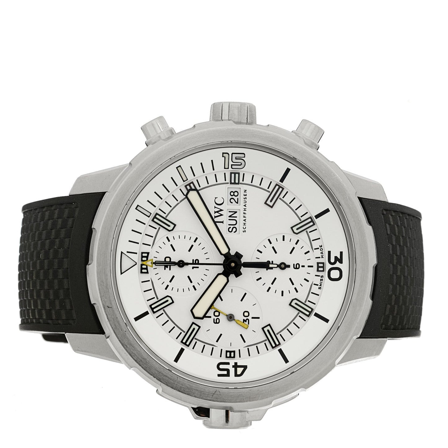 Stainless Steel Rubber 44mm Aquatimer Chronograph Automatic Watch White IW376801