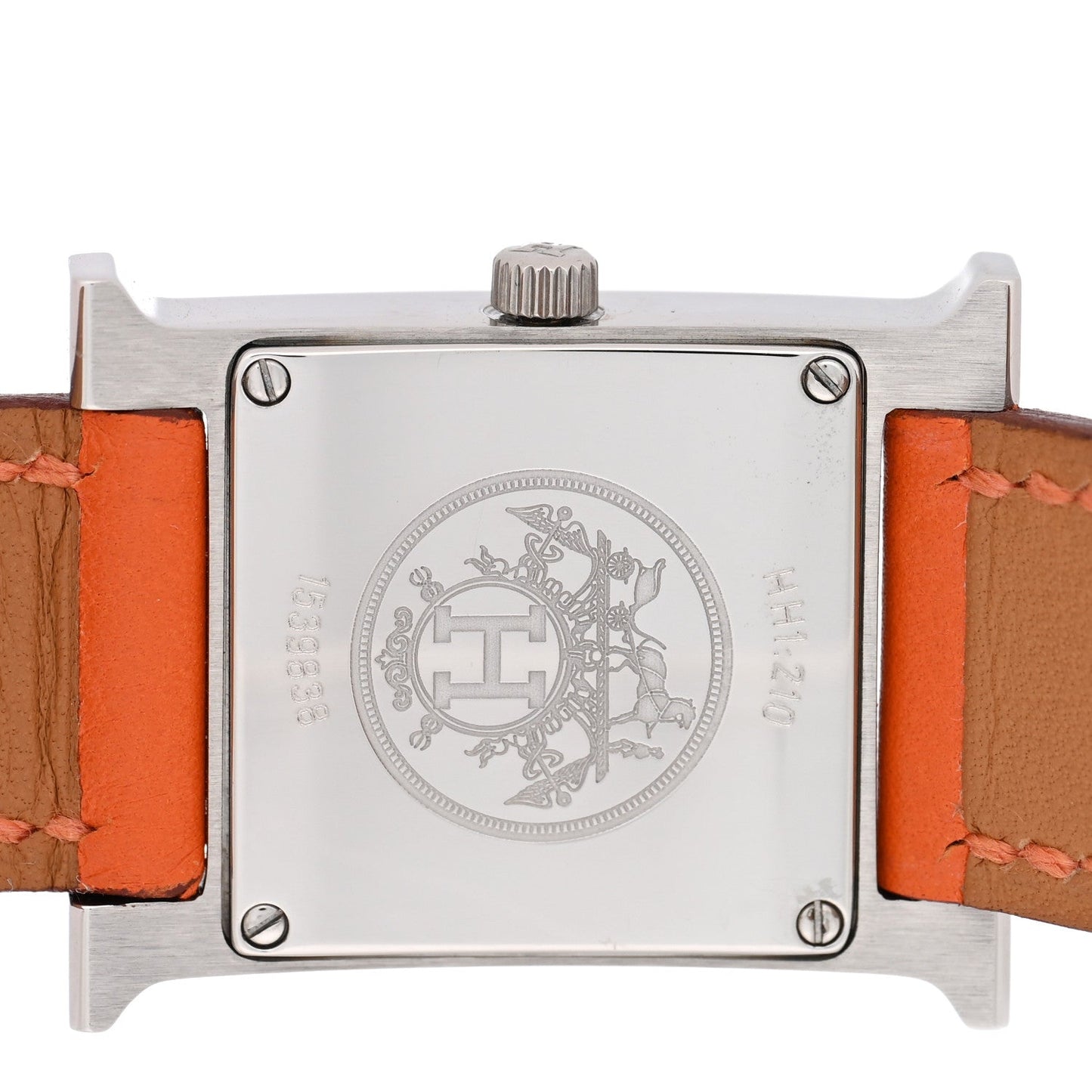 Stainless Steel Swift 21mm Heure H Hour Quartz Watch Orange