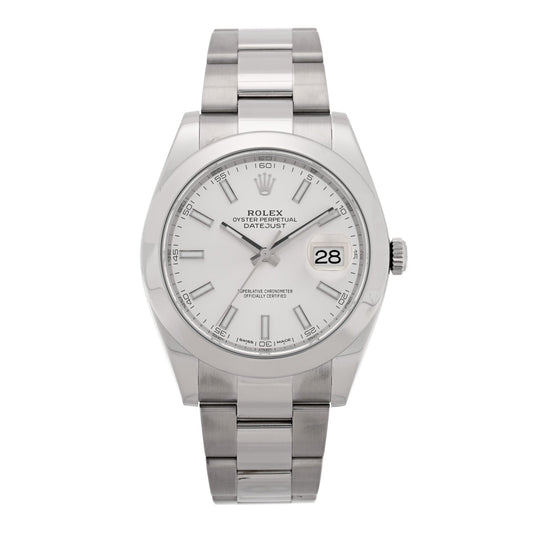 Stainless Steel 41mm Oyster Perpetual Datejust Watch Silver 126300