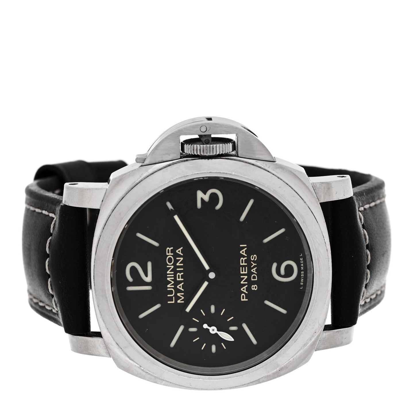Stainless Steel Calfskin 44mm Luminor Marina Manual Winding Watch Black PAM00510