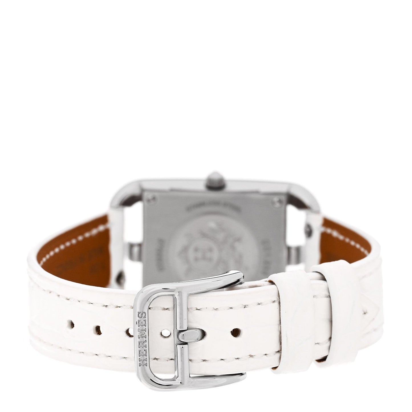 Stainless Steel Alligator Diamond Pink Sapphire Mother of Pearl 23mm Cape Cod Quartz Watch Blanc