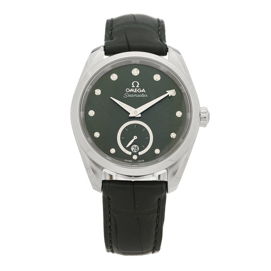 Stainless Steel Alligator Diamond 38mm Seamaster Aqua Terra Co-Axial Automatic Watch Green 220.13.38.20.60.001
