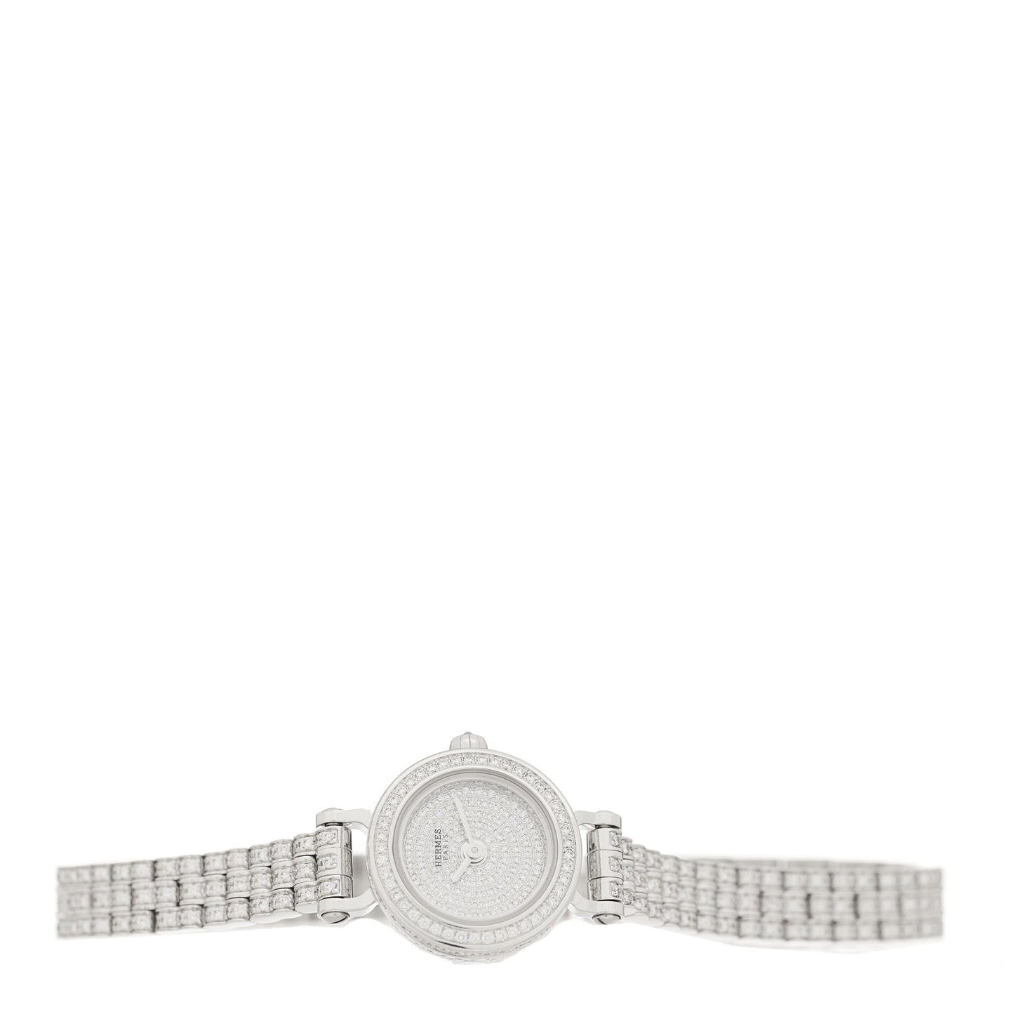 18K White Gold Diamond Pave 16mm Faubourg Quartz Watch