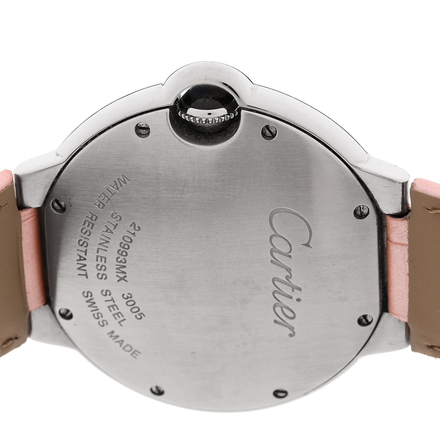 Stainless Steel Alligator 36mm Ballon Bleu De Cartier Quartz Watch