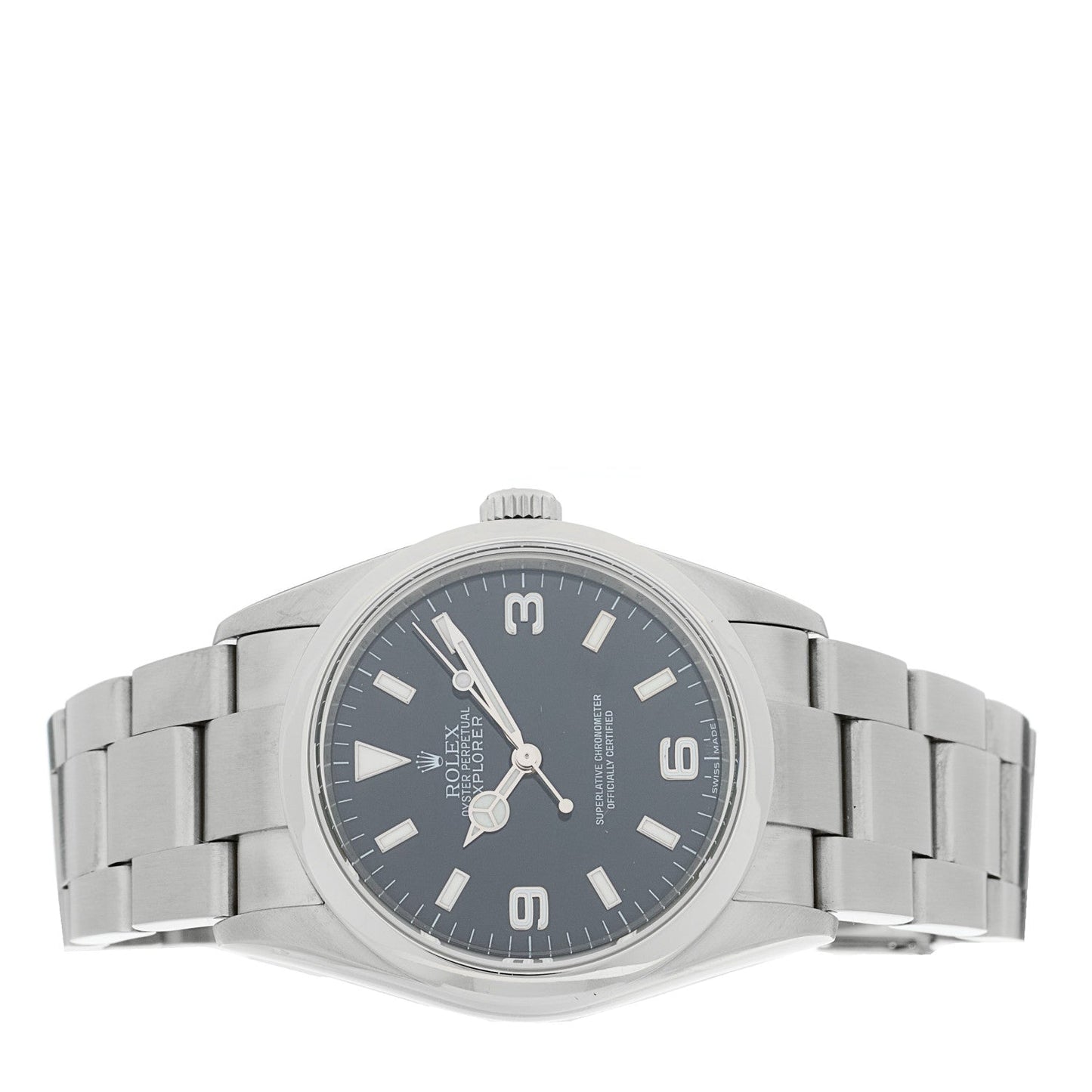 Stainless Steel 39mm Oyster Perpetual Explorer Watch Black 114270