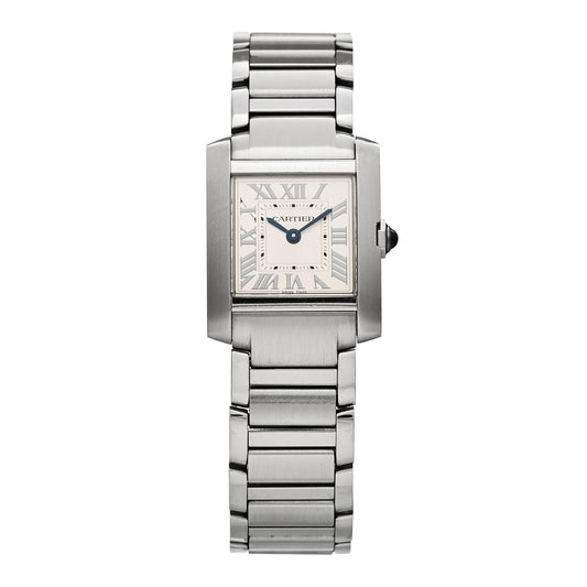 Stainless Steel 21mm Tank Francaise Quartz Watch Silver
