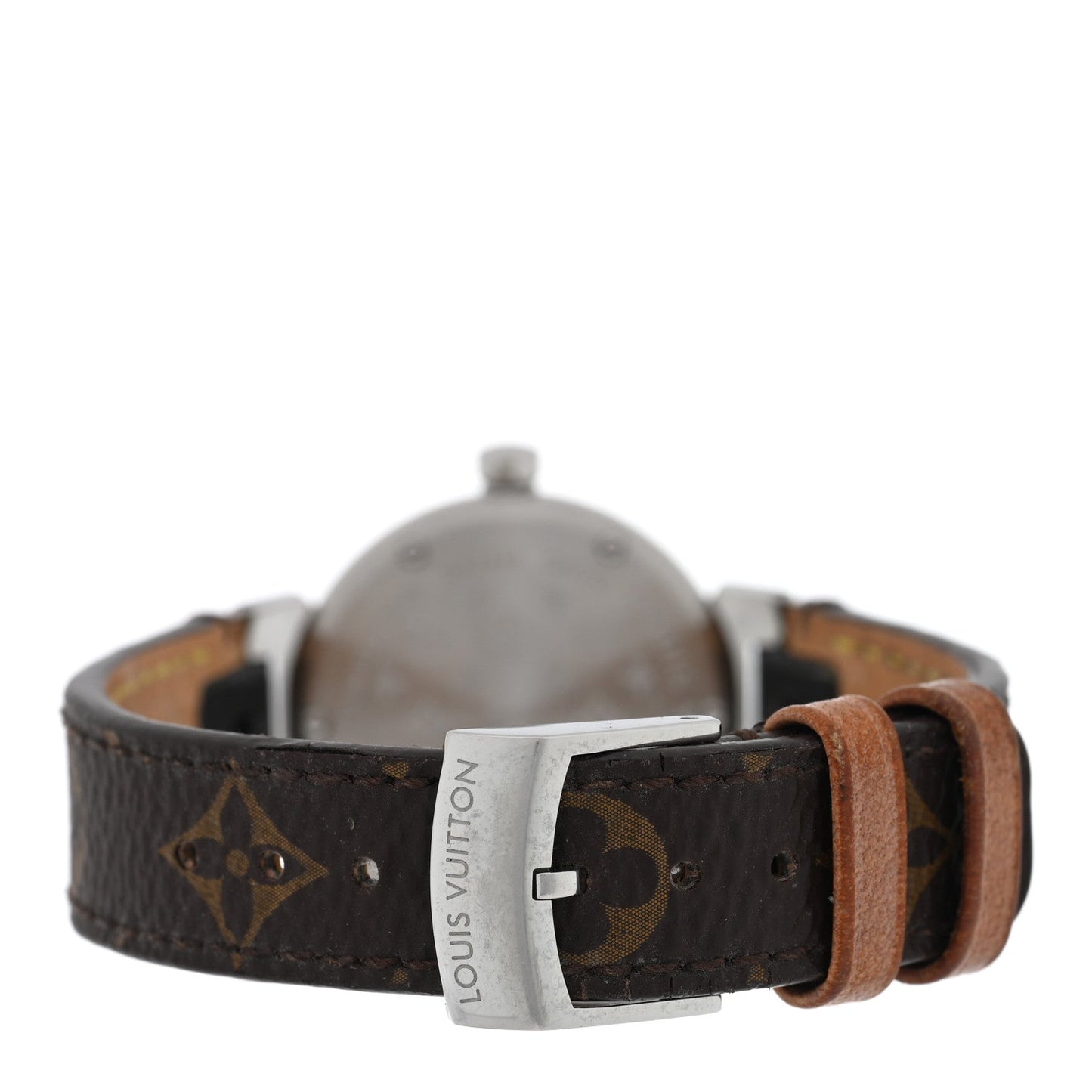 Stainless Steel Monogram 28mm Tambour Quartz Watch Brown