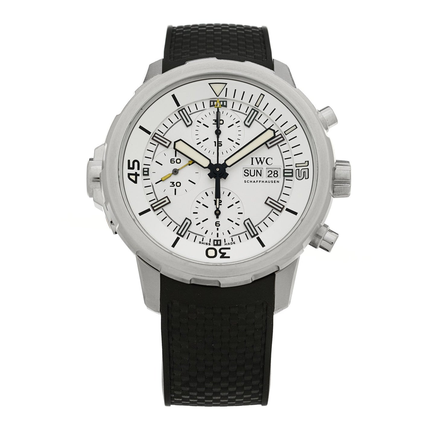 Stainless Steel Rubber 44mm Aquatimer Chronograph Automatic Watch White IW376801