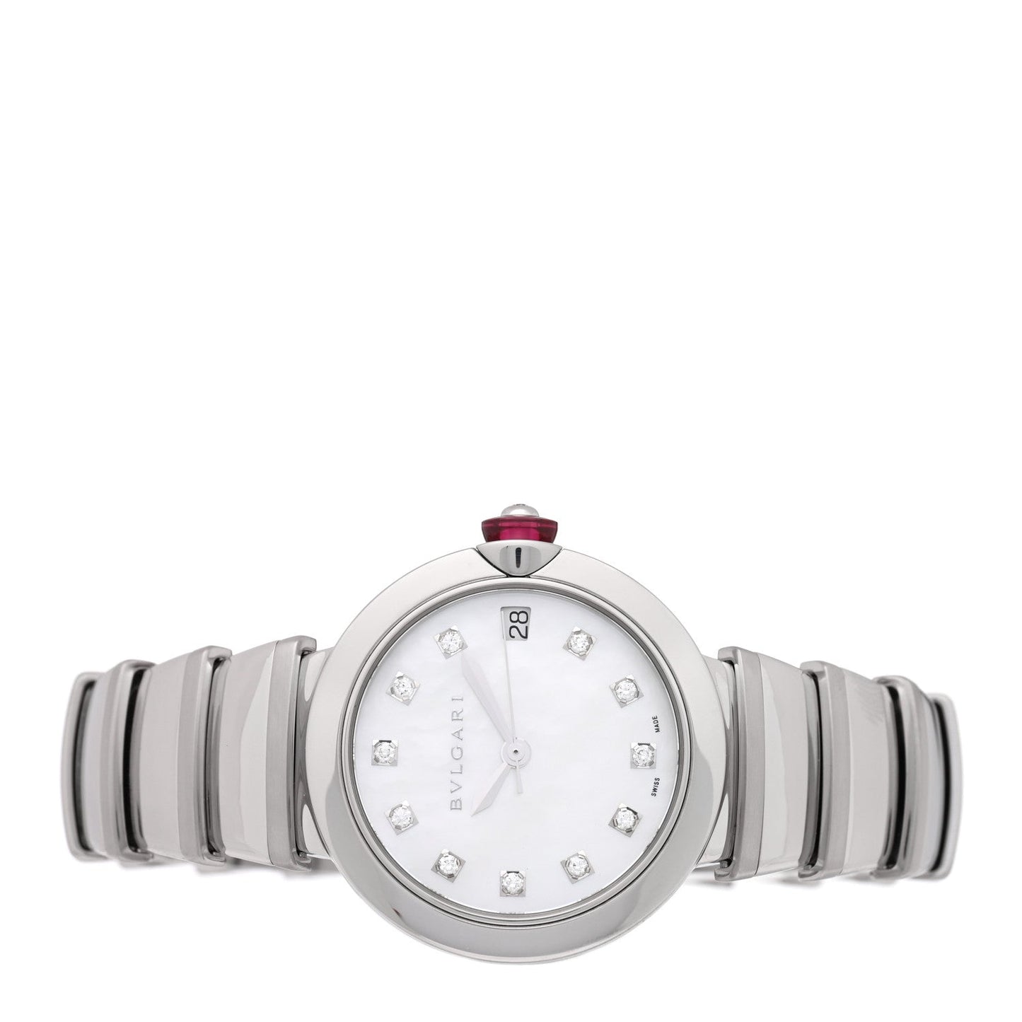 Stainless Steel Diamond Mother of Pearl 33mm Lucea Automatic Watch