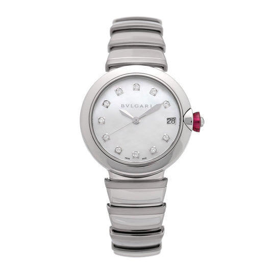 Stainless Steel Diamond Mother of Pearl 33mm Lucea Automatic Watch