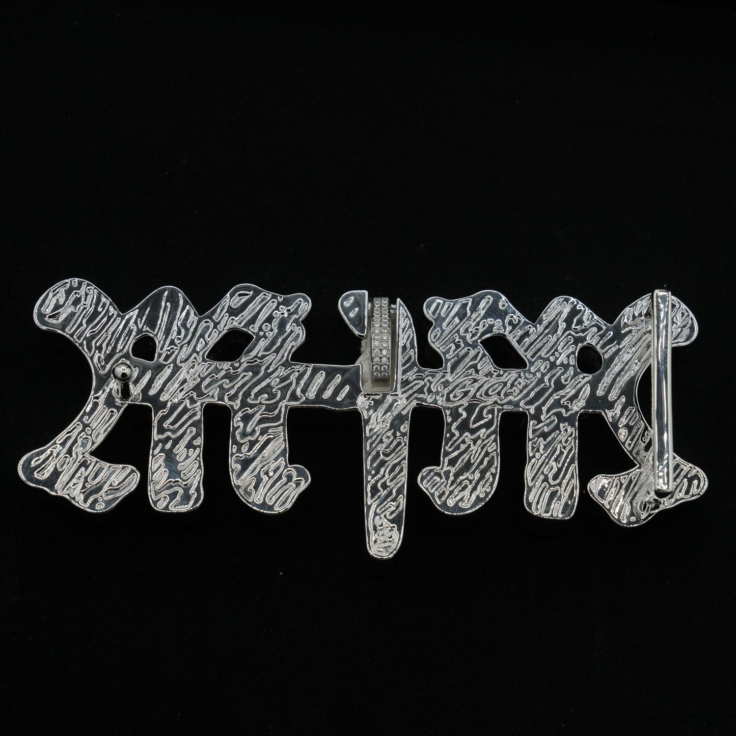 GLD X Bloody Osiris Moissanite MFM Belt Buckle Pendant in White Gold