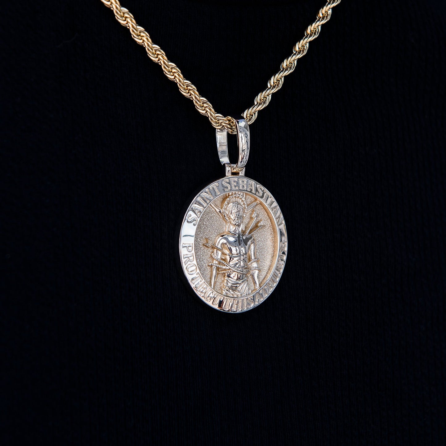 Athletes Guardian Pendant in Yellow Gold