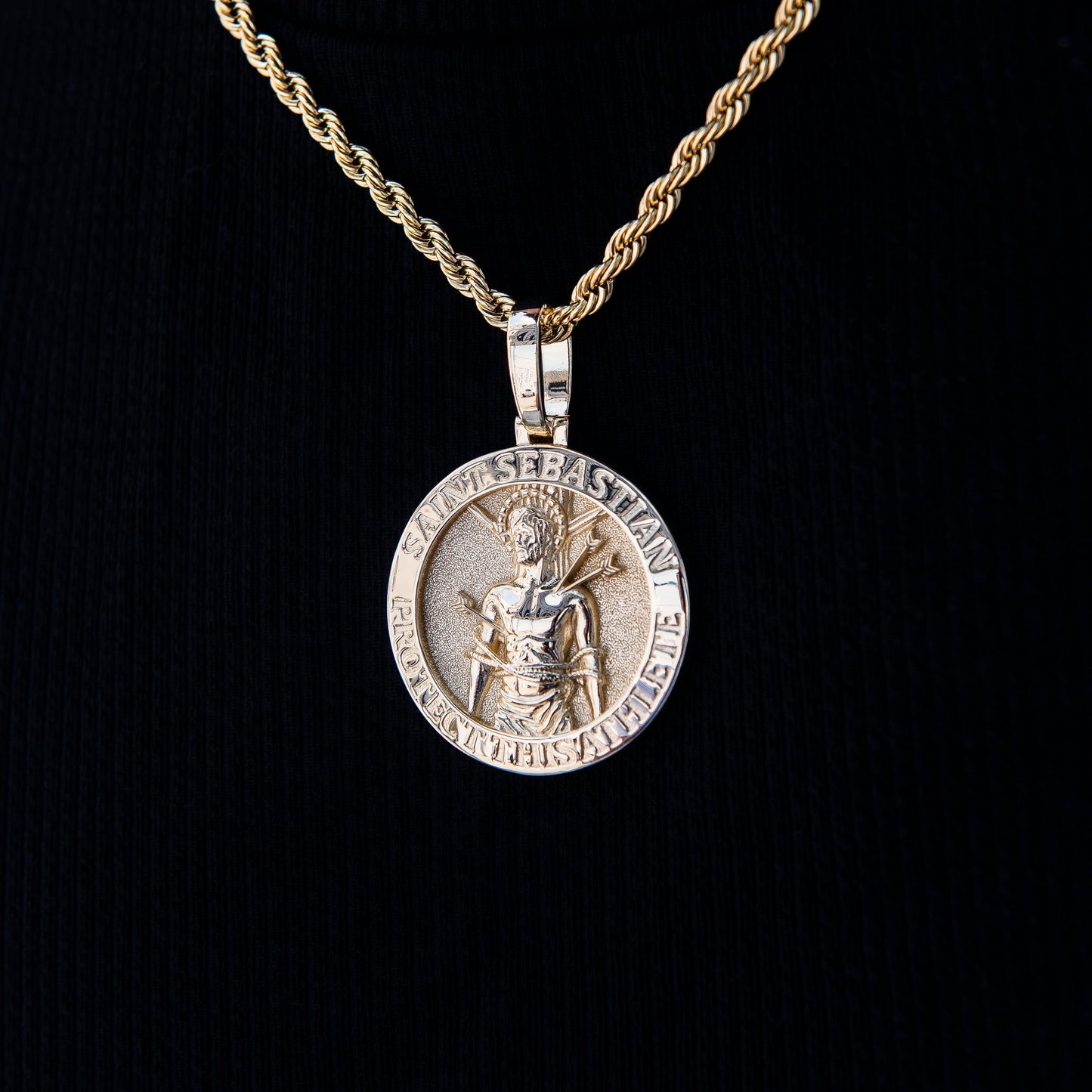 Athletes Guardian Pendant in Yellow Gold