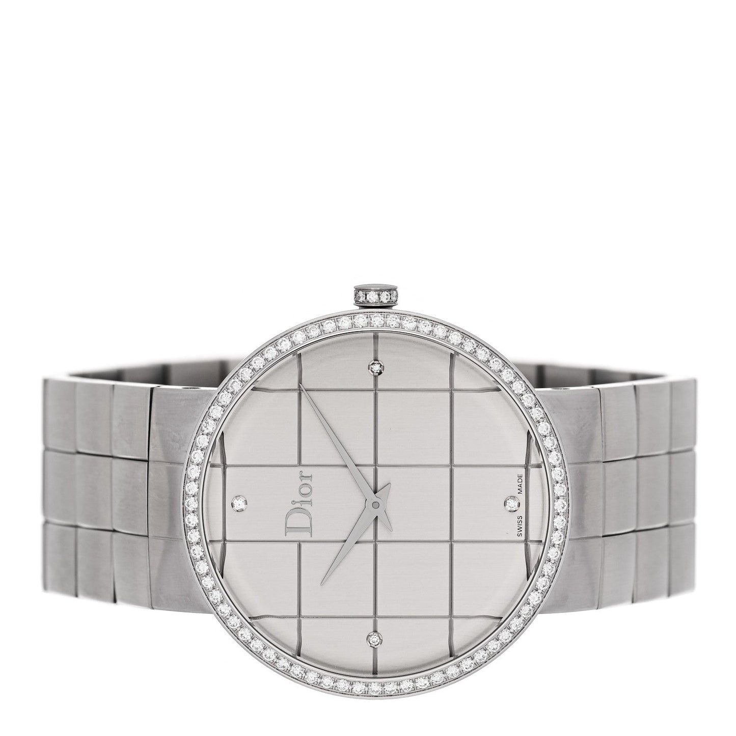 Stainless Steel Diamond Bezel 38mm La D De Dior Quartz Watch