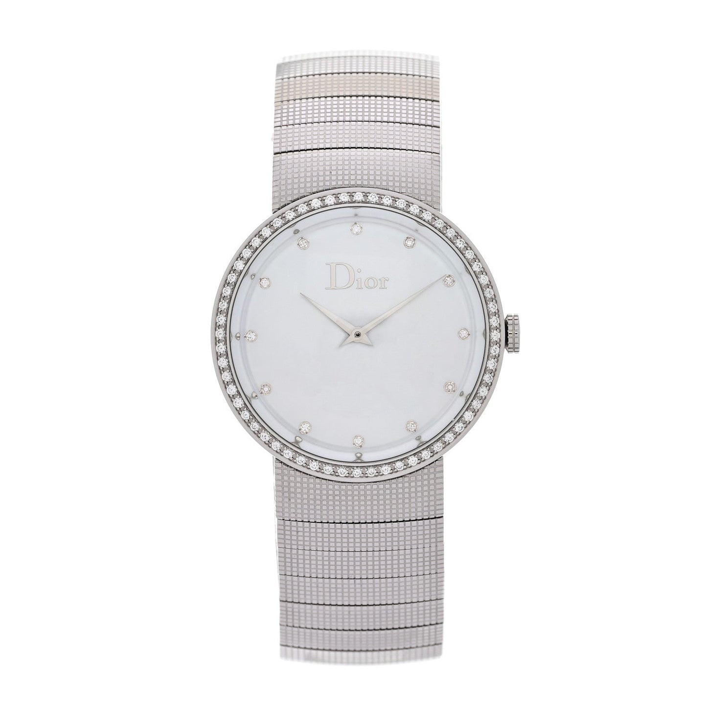 Stainless Steel Diamond Bezel Mother of Pearl 33mm La D De Dior Quartz Watch