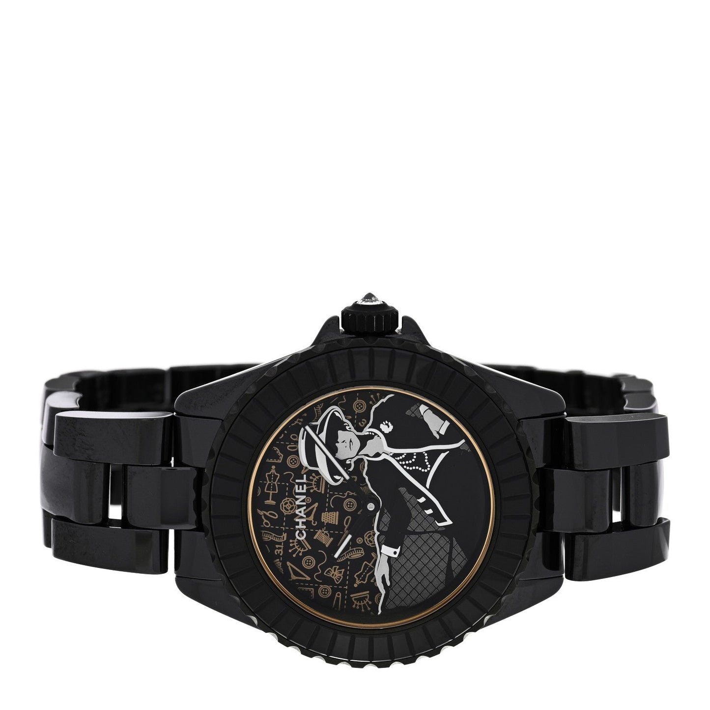 Stainless Steel Ceramic 38mm J12 Limited Edition Mademoiselle Couture Automatic Watch Black