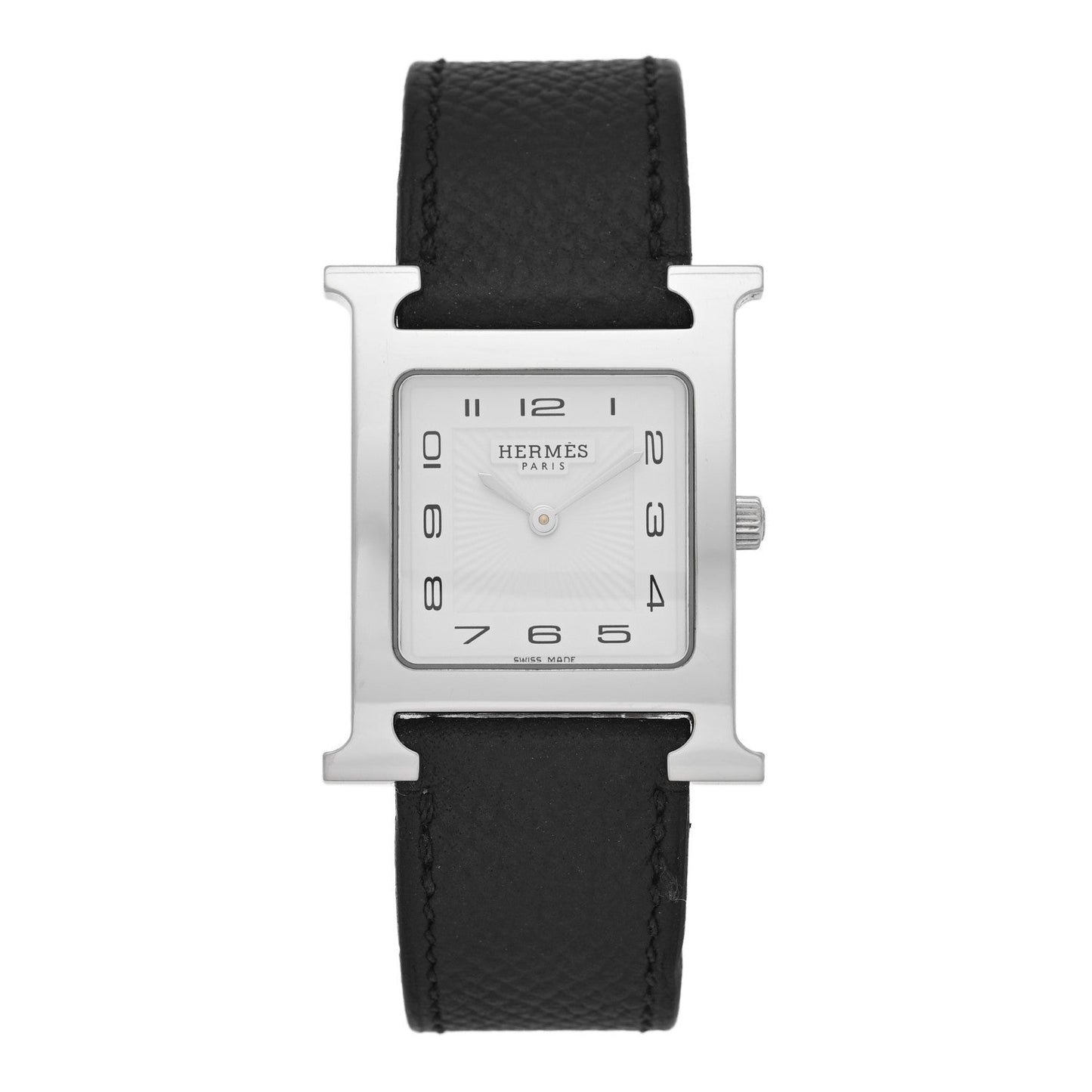 Stainless Steel Epsom 26mm Heure H Hour Quartz Watch Noir